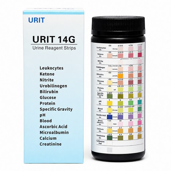 Frasco de tiras reagentes URIT 14G