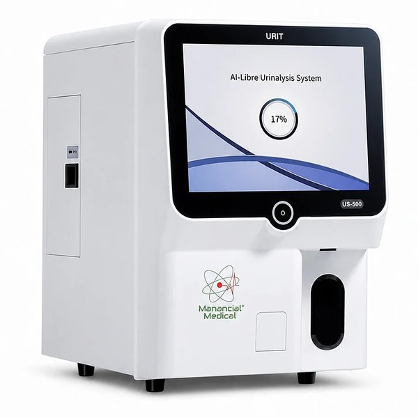 Analisador de urinálise URIT US-500 com tela de operação, marca Manancial Medical